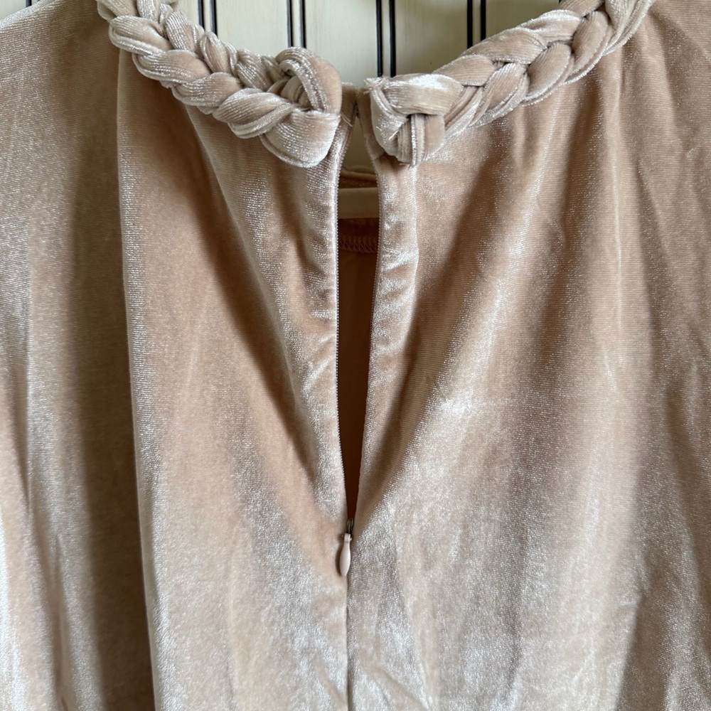 Entro Blush Velvet Braided Trim Top - Size L - Picture 7 of 13